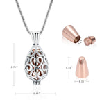 Stainless Steel Memorial Locket Necklace With Cremation Mini Urn