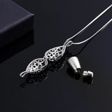 Stainless Steel Memorial Locket Necklace With Cremation Mini Urn