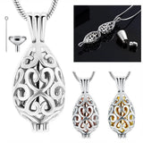 Stainless Steel Memorial Locket Necklace With Cremation Mini Urn