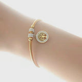 Hollow Tree Flower Bracelets Women Stainless Steel Crystal Charm Bracelets