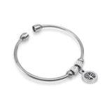 Hollow Tree Flower Bracelets Women Stainless Steel Crystal Charm Bracelets
