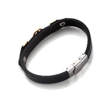 Hollow Tree Stainless Steel Metal Plate Leather Bracelet