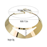 Hollow Triangle Alloy Torques Rigid Golden Choker Necklaces For Women