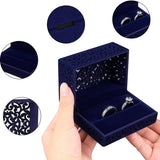 Hollow Velvet Ring Box Double Jewelry Case For Wedding Proposal