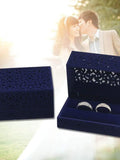 Hollow Velvet Ring Box Double Jewelry Case For Wedding Proposal