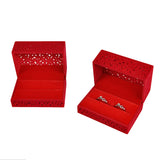 Hollow Velvet Ring Box Double Jewelry Case For Wedding Proposal