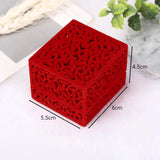 Hollow Velvet Ring Box Double Jewelry Case For Wedding Proposal