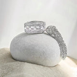 Vintage Rhombus Shield Crystal Tassel Finger Ring