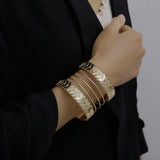 Retro Alloy Wide Cuff Bracelet for Women