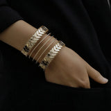 Retro Alloy Wide Cuff Bracelet for Women