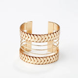 Retro Alloy Wide Cuff Bracelet for Women