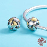 925 Sterling Silver Hollow Heart Charm Bangle Bracelet Beads