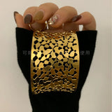 Hollow Cutout Wide Open Cuff Bangles for Women Statement Winter Bangles