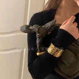 Hollow Cutout Wide Open Cuff Bangles for Women Statement Winter Bangles