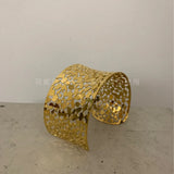 Hollow Cutout Wide Open Cuff Bangles for Women Statement Winter Bangles