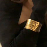 Hollow Cutout Wide Open Cuff Bangles for Women Statement Winter Bangles