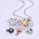 Heart Shaped Cremation Locket Urn Necklace Women Keepsake Jewelry