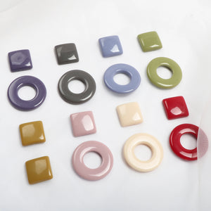 Hollow Acrylic Patch for DIY Hair Accessories, Square Ring