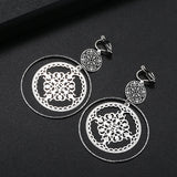 Textured Round Clip Earrings No Piercing for Women