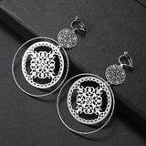 Textured Round Clip Earrings No Piercing for Women