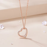 Heart Pendant Necklace With Diamond for Women Bride Wedding
