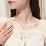 Heart Pendant Necklace With Diamond for Women Bride Wedding