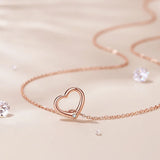 Heart Pendant Necklace With Diamond for Women Bride Wedding