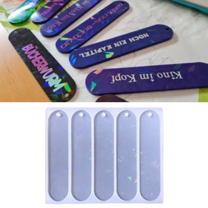 Holographic Bookmark Resin Mold Crystal Light Shadow Epoxy Silicone Pendant DIY