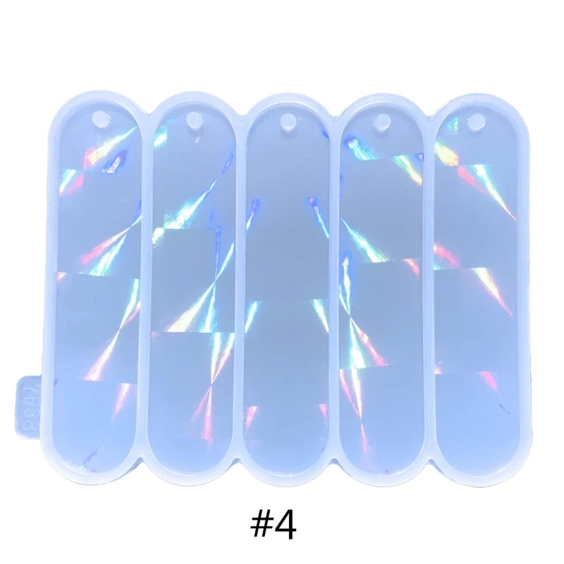 Holographic Bookmark Crystal Epoxy Resin Mold with Hanging Hole