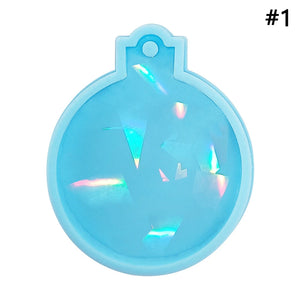Christmas Resin Molds Silicone DIY Ornament Pendant Mold Coaster Epoxy Mould
