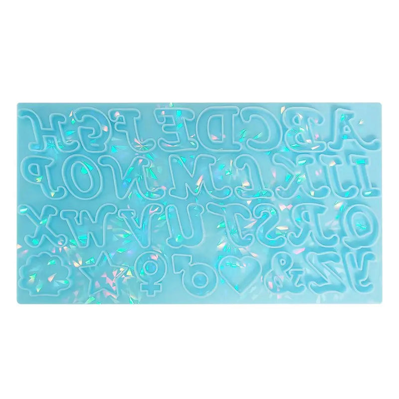 Holographic Laser Alphabet Silicone Mold for DIY Crystal Epoxy Resin