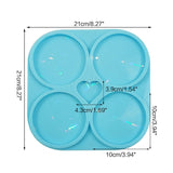 Silicone Heart Shape Resin Mold for Cup Pad Mat DIY Craft