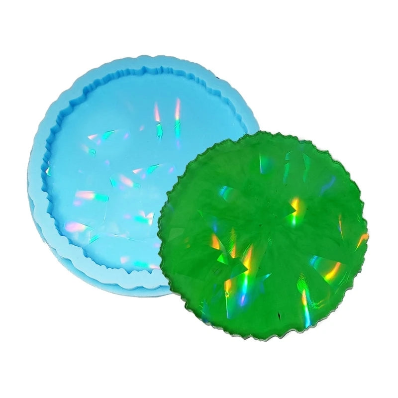Holographic Light Shadow Coaster Crystal Epoxy Resin Mold