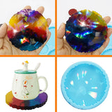 Holographic Light Shadow Cup Pad Mat Coaster Resin Mold DIY Craft