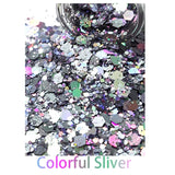 Colorful Holographic Nail Art Sequins Chunky Glitter Iridescent Flakes