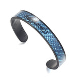 Philippians 4:13 Carbon Fiber Stainless Steel Cuff Bangle Bracelet