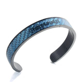 Philippians 4:13 Carbon Fiber Stainless Steel Cuff Bangle Bracelet