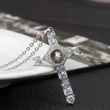 Jesus Christ Photo Projection Necklace with Picture Christian Cross Pendant