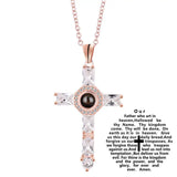 Jesus Christ Photo Projection Necklace with Picture Christian Cross Pendant