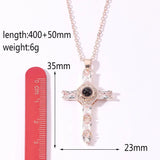 Jesus Christ Photo Projection Necklace with Picture Christian Cross Pendant