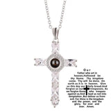 Jesus Christ Photo Projection Necklace with Picture Christian Cross Pendant