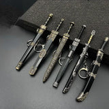 Ancient Sword Key Chains for Men with Scabbard Decorative Pattern