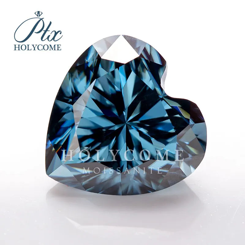 Dark VVS1 Heart Cut Moissanite 4X4-20X20mm Lab Grown Loose Stone