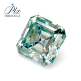 Holycome Sea Moissanite Asscher Cut Certificated Gemstone Loose Stones