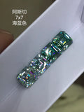 Holycome Sea Moissanite Asscher Cut Certificated Gemstone Loose Stones