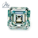 Holycome Sea Moissanite Asscher Cut Certificated Gemstone Loose Stones