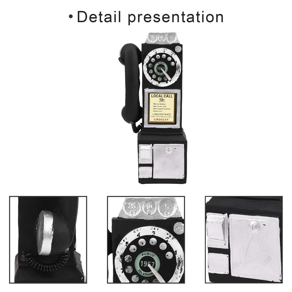 Vintage Telephone Model Wall Hanging Crafts Ornaments Retro Figurines Phone