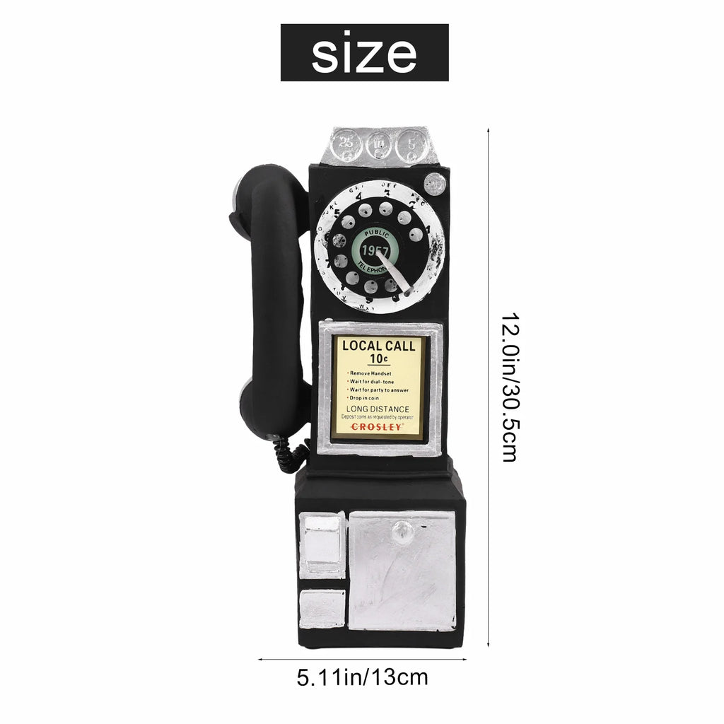 Vintage Telephone Model Wall Hanging Crafts Ornaments Retro Figurines Phone