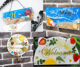 Home Door Number Plate Epoxy Resin Mold Signs for DIY Art Crafts