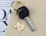 Home Keychain State Keychain Hand Stamped Gift Continent Keychain